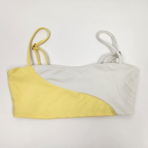 L*Space Ari Bikini Top in Yellow Cream Colorblock Size XS - Picture 2 of 3